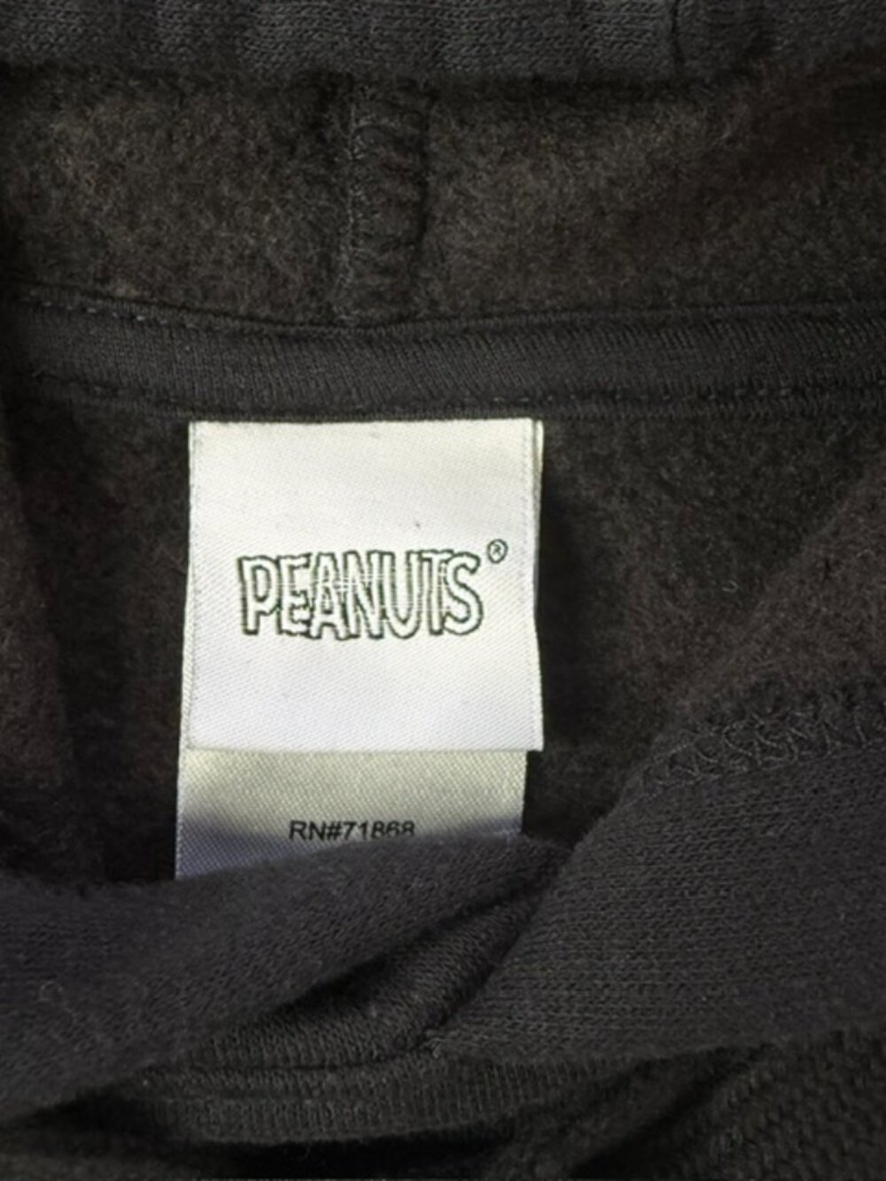 Peanuts Crochet Embroidered Snoopy Black Hoodie Sweatshirt XXL Classic Cartoon - Picture 5 of 11